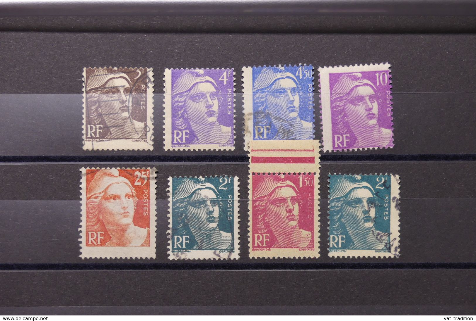 FRANCE - Lot De 8 Exemplaires Au Type Gandon - Variété -  Avec Piquages Décalés  - Oblitérés - L 89036 - Used Stamps