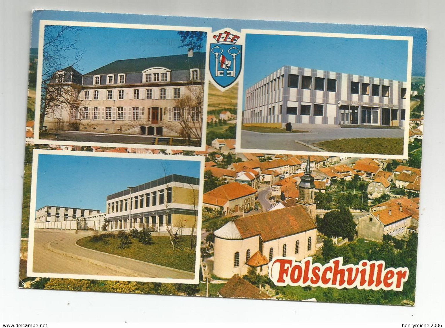 57 Moselle  Folschviller Chateau Hotel De Ville Le Ces Vue Générale église - Sonstige & Ohne Zuordnung