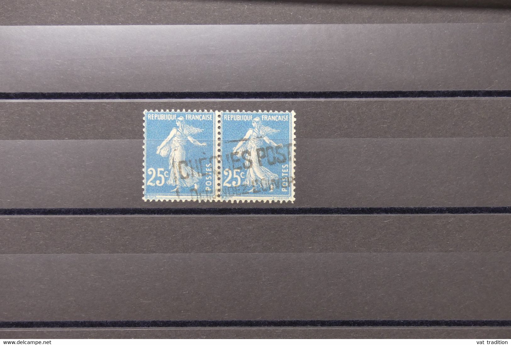 FRANCE - Type Semeuse N° 140 - 1 Paire Avec Double Cadre Au Pied - Oblitérés - L 89050 - Gebraucht