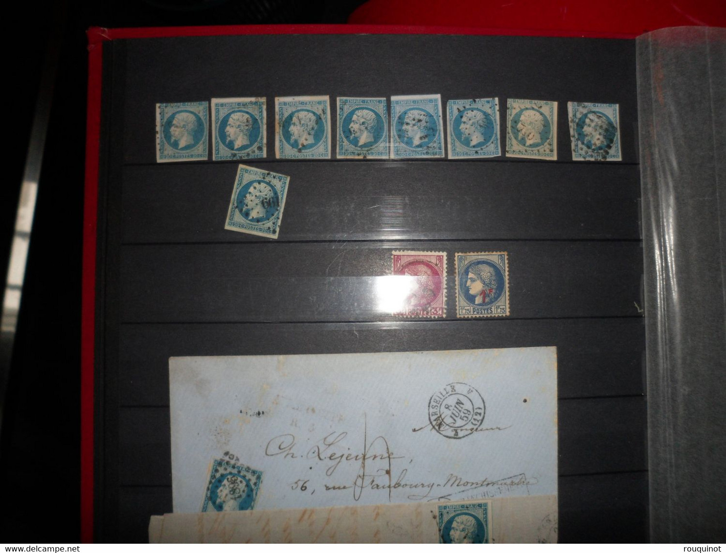 ALBUM COMPRENANT DES NAPOLÉON BLEU NON DENTELES - TIMBRES SUR LETTRE ET DIVERS - BEAU LOT !! - Lots & Kiloware (mixtures) - Max. 999 Stamps