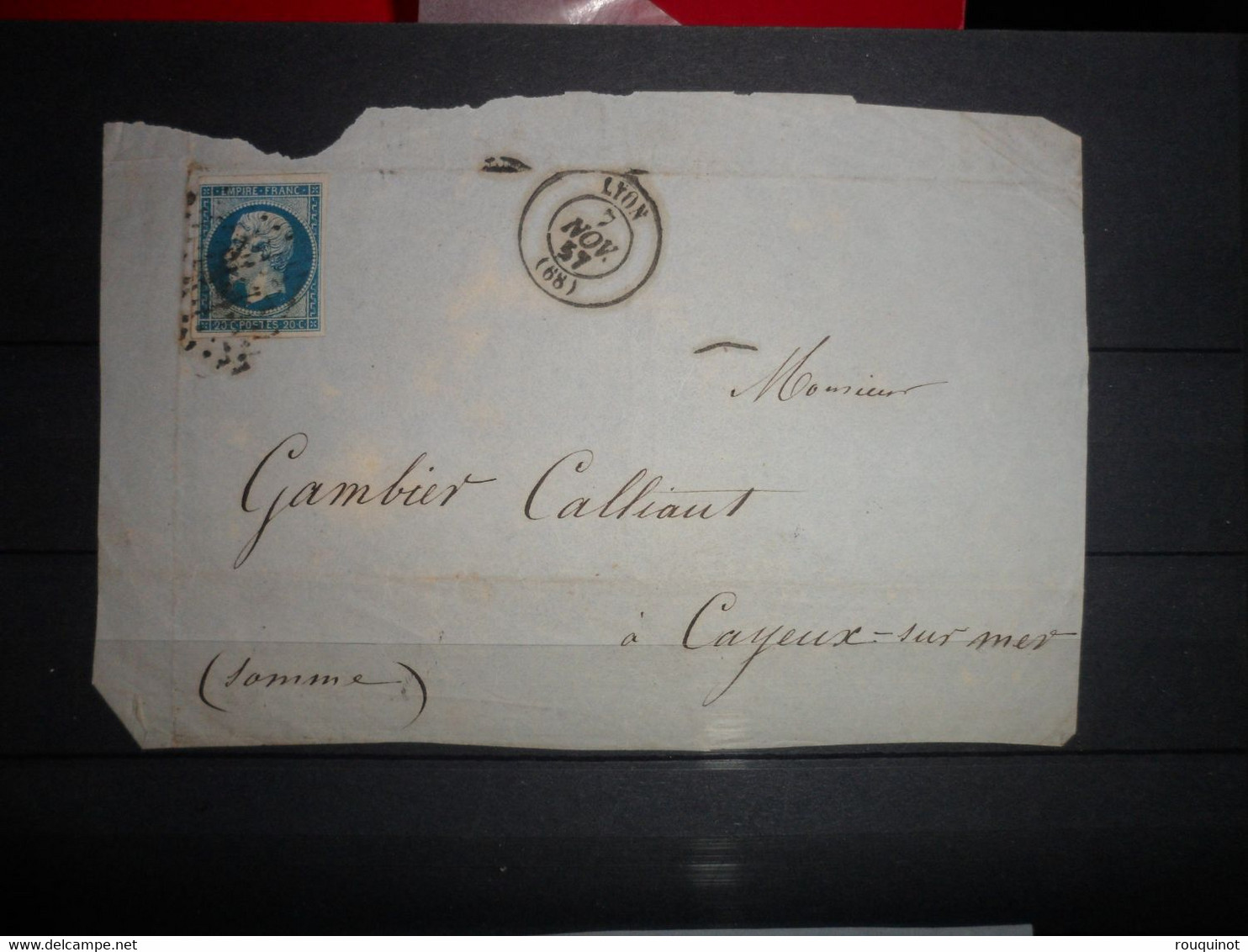 ALBUM COMPRENANT DES NAPOLÉON BLEU NON DENTELES - TIMBRES SUR LETTRE ET DIVERS - BEAU LOT !!