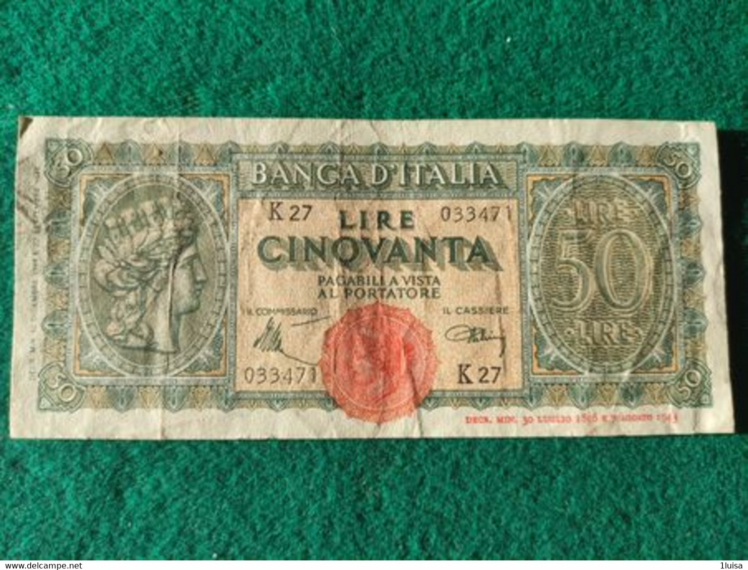 Italia  50 Lire 1944 - 50 Lire