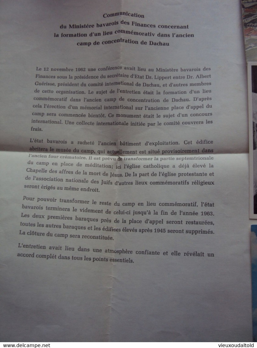 DACHAU LOT De 3 CP  + Communication Du Ministère Bavarois  CAMP DE CONCENTRATION  Voir Description - Dachau