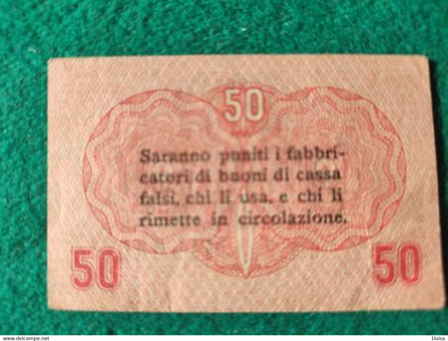 Italia Cassa Veneta Prestiti 50 Centesimi 1918 - Besetzung Venezia