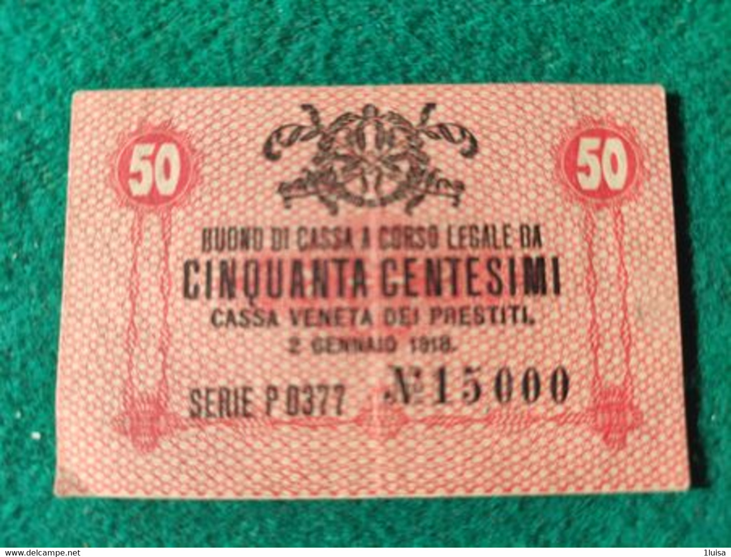 Italia Cassa Veneta Prestiti 50 Centesimi 1918 - Besetzung Venezia