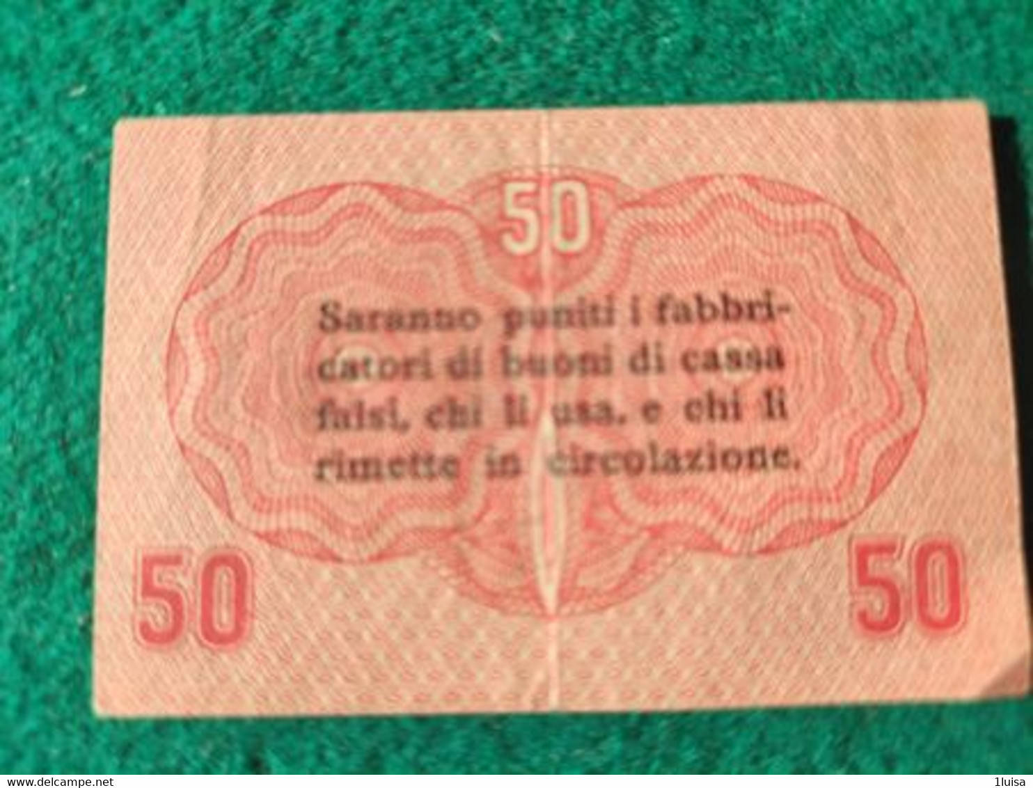 Italia Cassa Veneta Prestiti 50 Centesimi 1918 - Occupation Autrichienne De Venezia