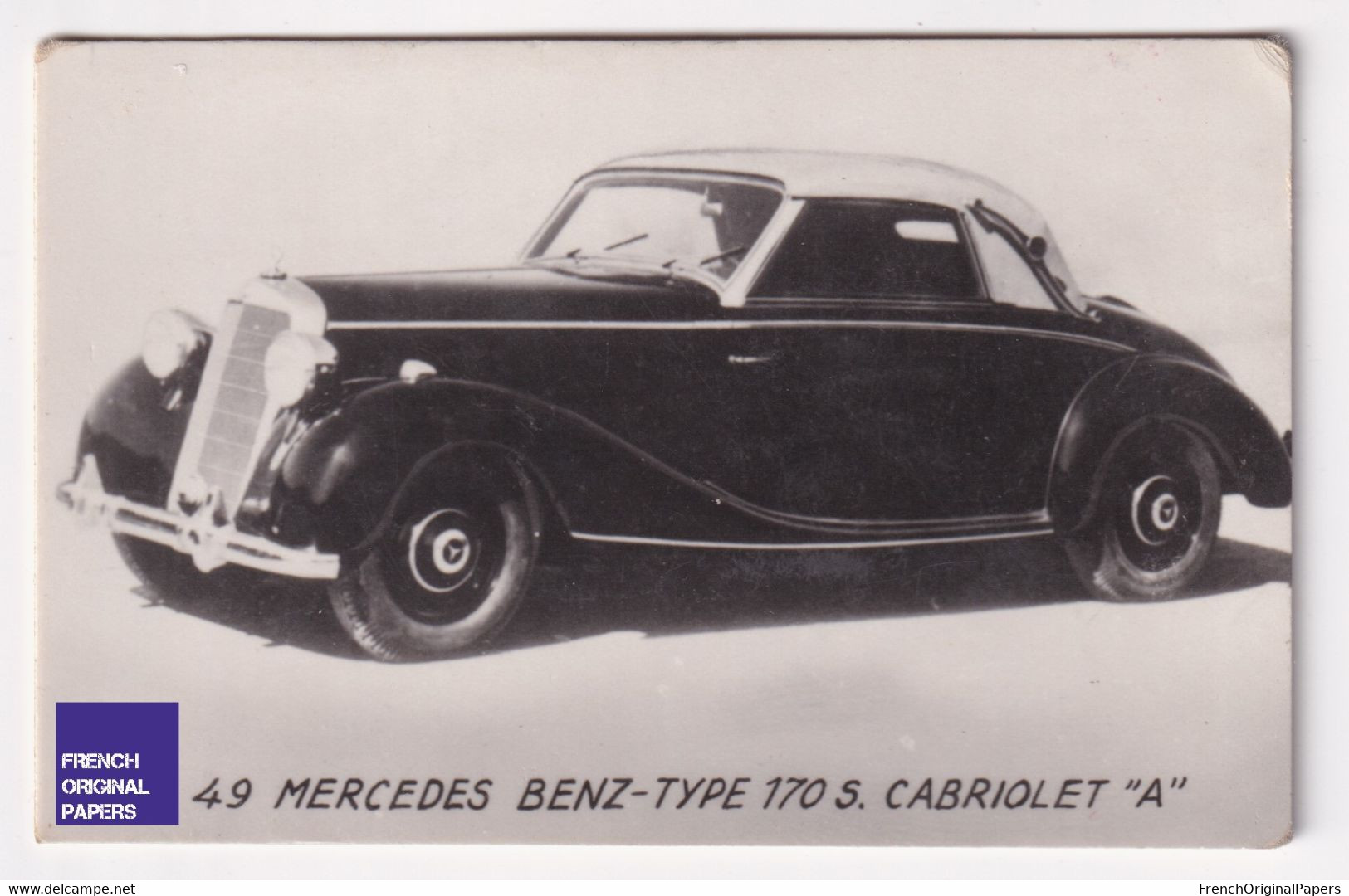 Petite Photo / Image 1960s 4,5 X 7 Cm - Voiture Automobile Mercedes Benz Type 170 S Cabriolet A A44-3 - Andere & Zonder Classificatie