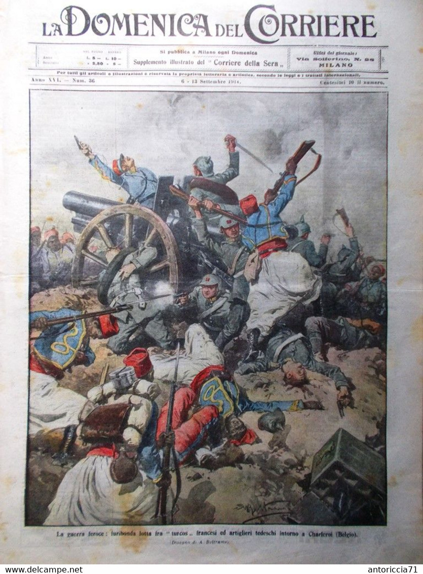 La Domenica Del Corriere 6 Settembre 1914 WW1 Russia Papa Kiel Tedeschi Molhouse - Weltkrieg 1914-18