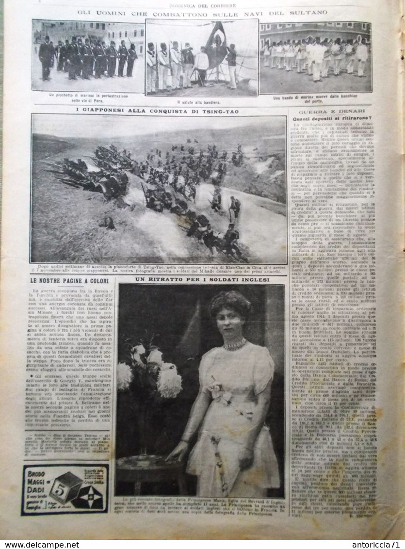 La Domenica Del Corriere 15 Novembre 1914 WW1 Fucili Giappone Mortai Imboscate - Oorlog 1914-18