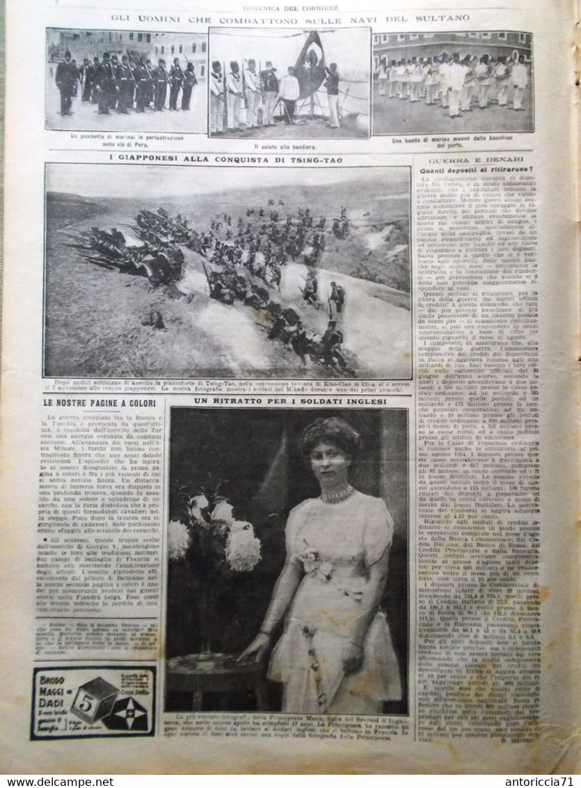 La Domenica Del Corriere 15 Novembre 1914 WW1 Fucili Giappone Mortai Imboscate - War 1914-18
