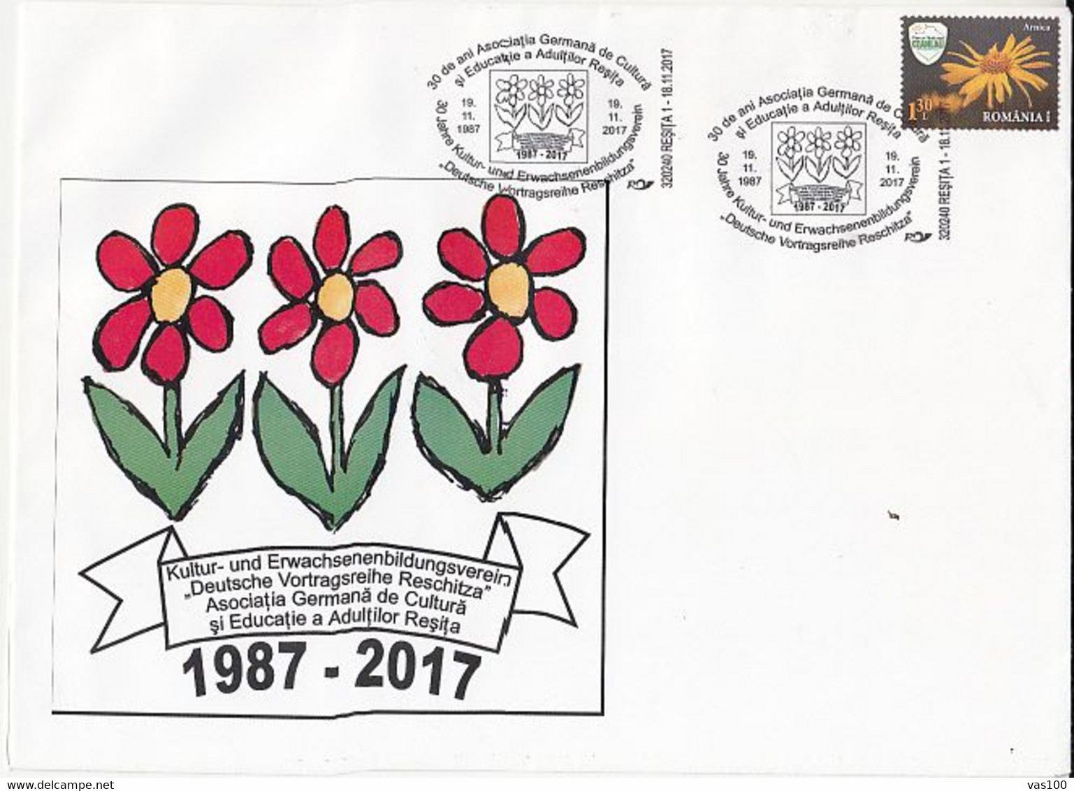 RESITA GERMAN CULTURE ASSOCIATION, SPECIAL COVER, 2017, ROMANIA - Cartas & Documentos