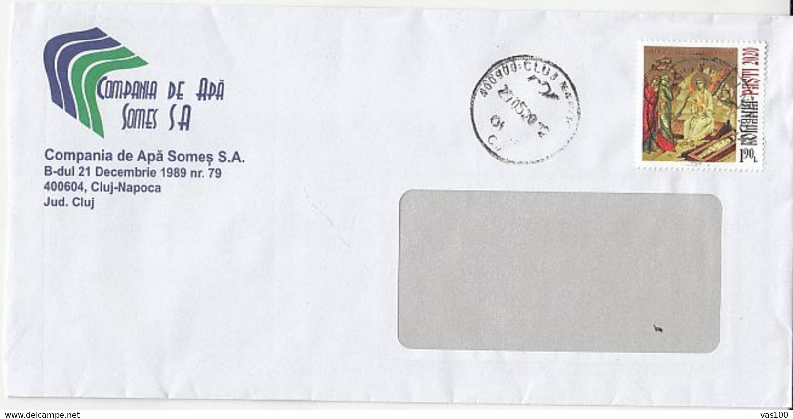 EASTER ICON, STAMP ON COVER, 2020, ROMANIA - Briefe U. Dokumente