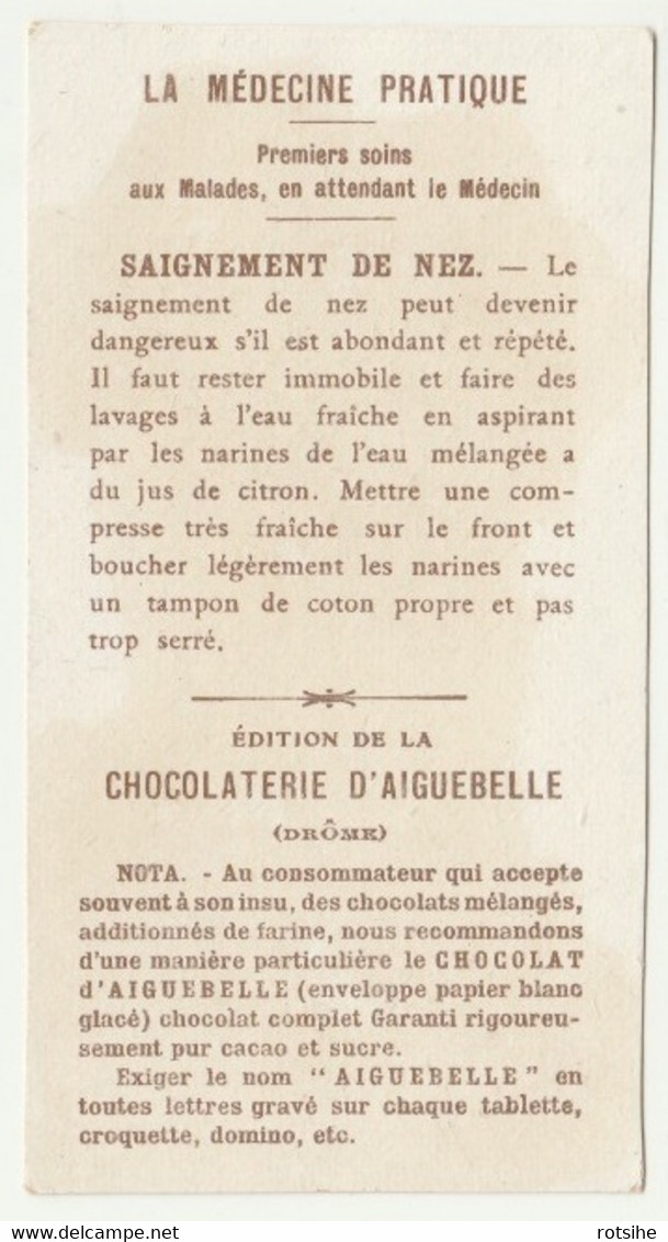 CHROMO Chocolat Aiguebelle   La Médecine Pratique    Premiere Soine - Aiguebelle