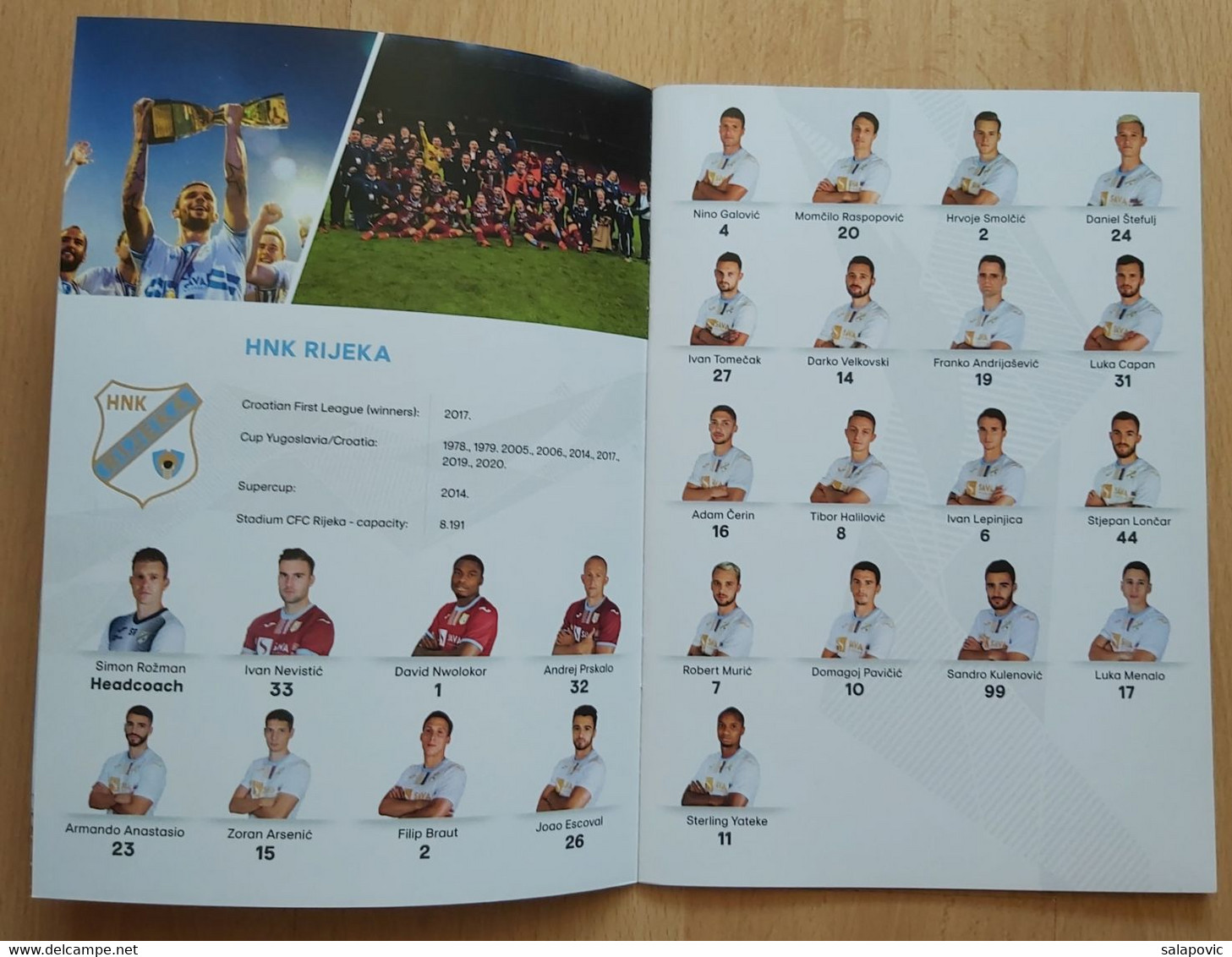 FOOTBALL MATCH PROGRAM HNK RIJEKA (Croatia) Vs AZ ALKMAR (Netherlands) UEFA EUROPA LEAGUE Group F, 10.12.2020 - Books