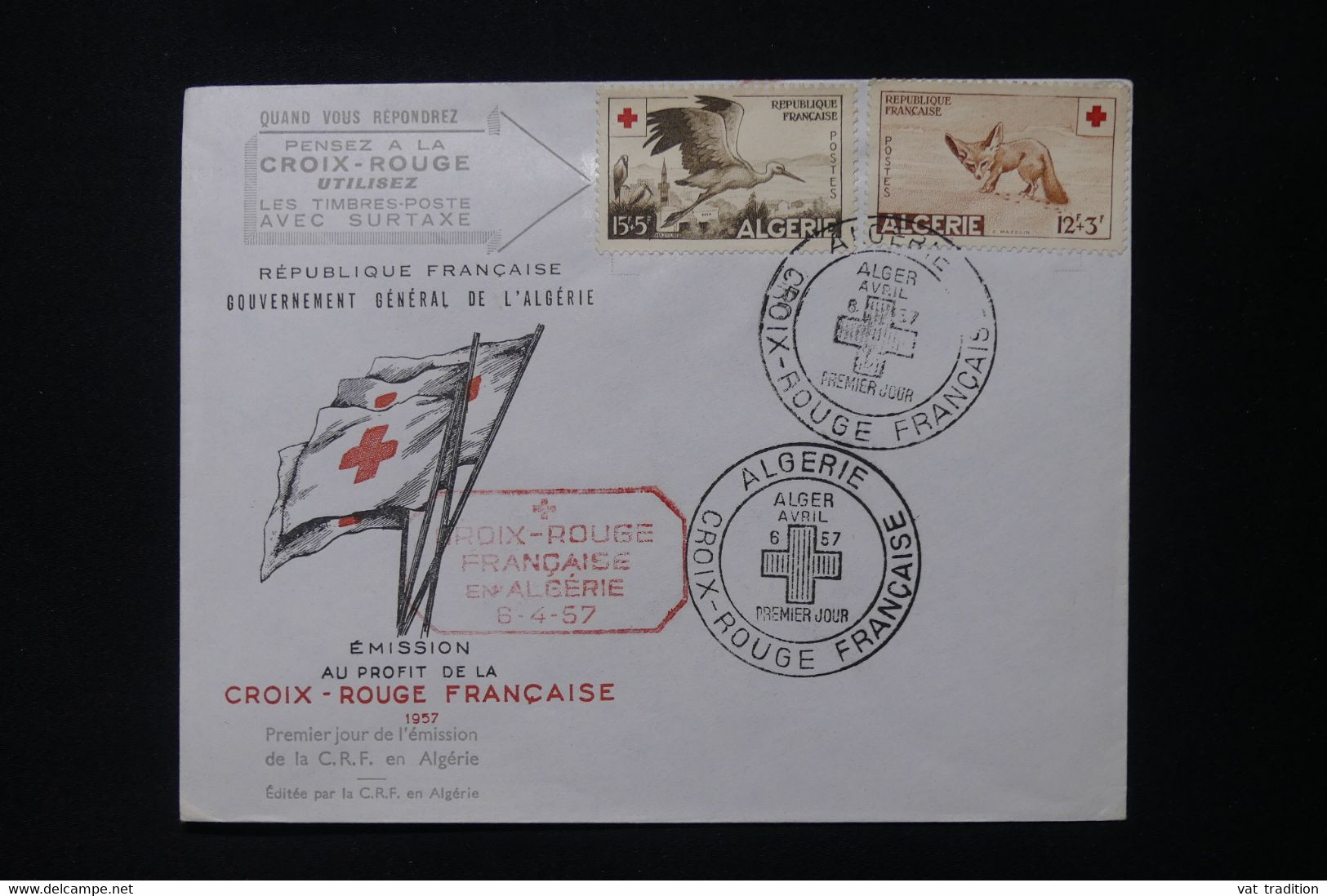 ALGÉRIE - Enveloppe FDC En 1957 - Croix Rouge - L 89095 - FDC