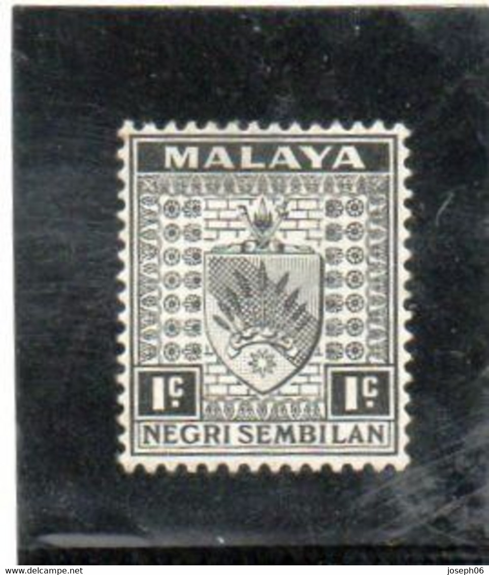 GRANDE-BRETAGNE   1935-41   Negri-Sembilan  Malaisie  Y.T. N° 20 à 28  Incomplet  NEUF*20 - Negri Sembilan