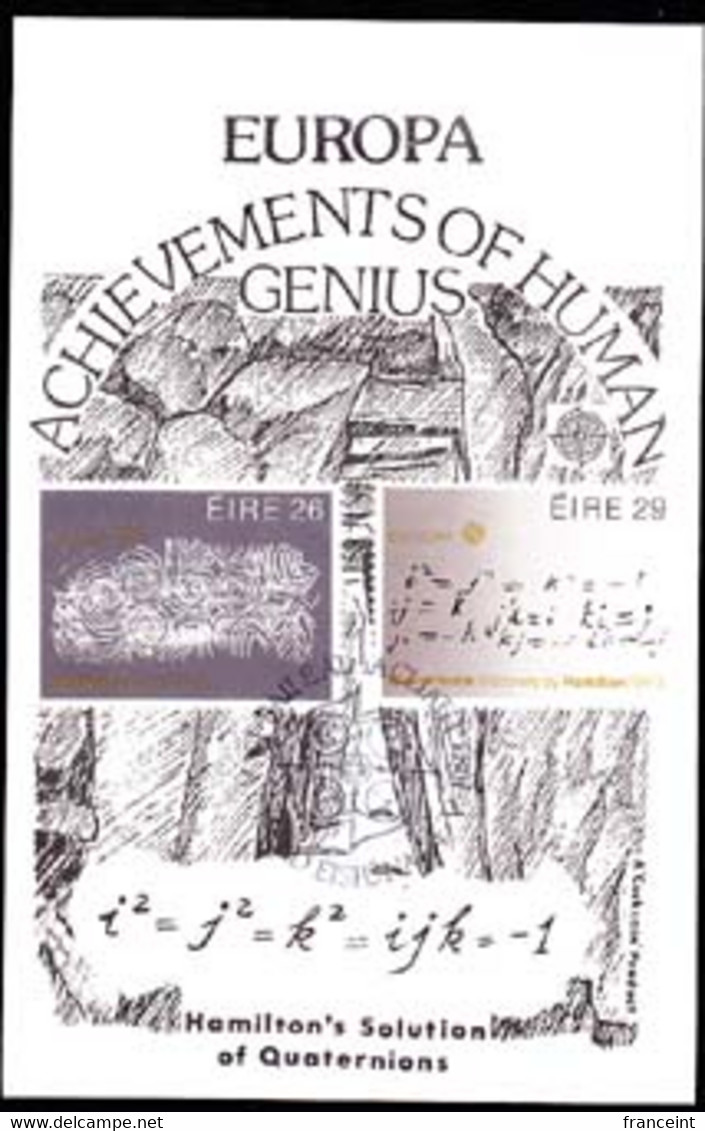 IRELAND (1983) Hamilton's Quaternion Equations. Maximum Card With Thematic Cancel. Scott Nos 561-2, Yvert Nos 504-5. - Cartes-maximum