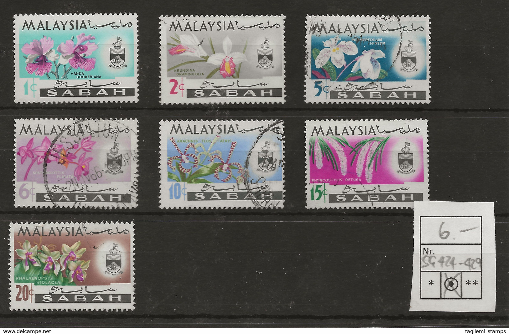 Malaysia - Sabah, 1965, SG 424 - 429, Used - Sabah