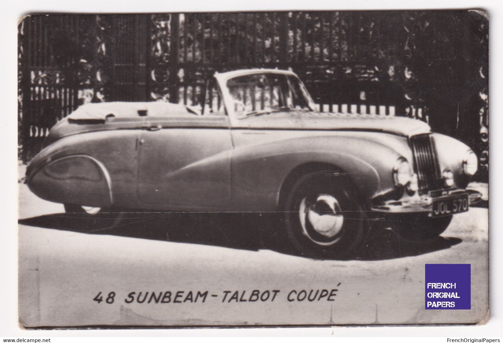 Petite Photo / Image 1950/60s 4,5 X 7 Cm - Voiture Automobile Sunbeam Talbot Coupé A44-10 - Sonstige & Ohne Zuordnung
