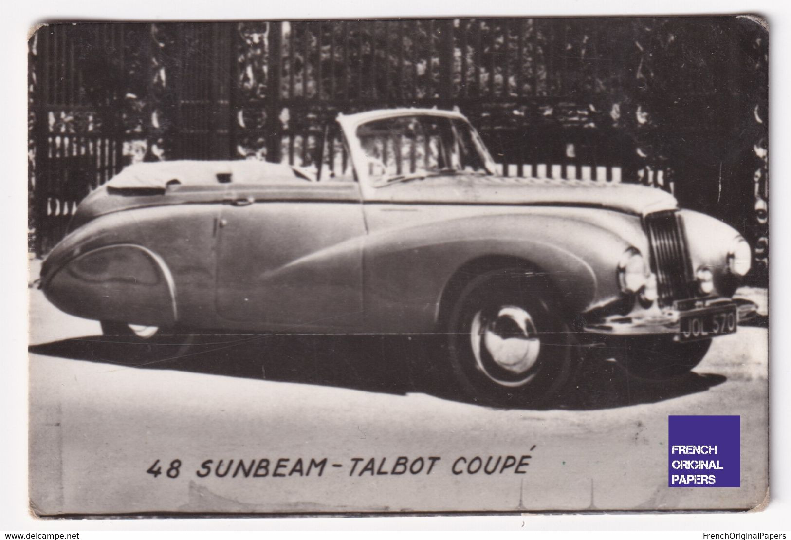 Petite Photo / Image 1950/60s 4,5 X 7 Cm - Voiture Automobile Sunbeam Talbot Coupé A44-10 - Andere & Zonder Classificatie