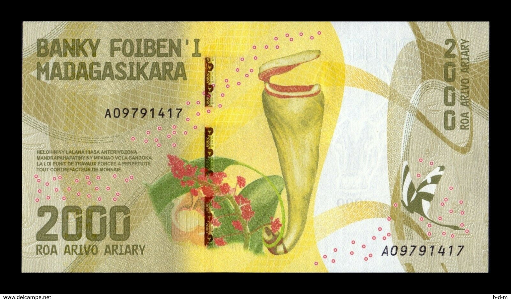 Madagascar 2000 Ariary 2017 Pick 101 Nuevo Diseño SC UNC - Madagascar