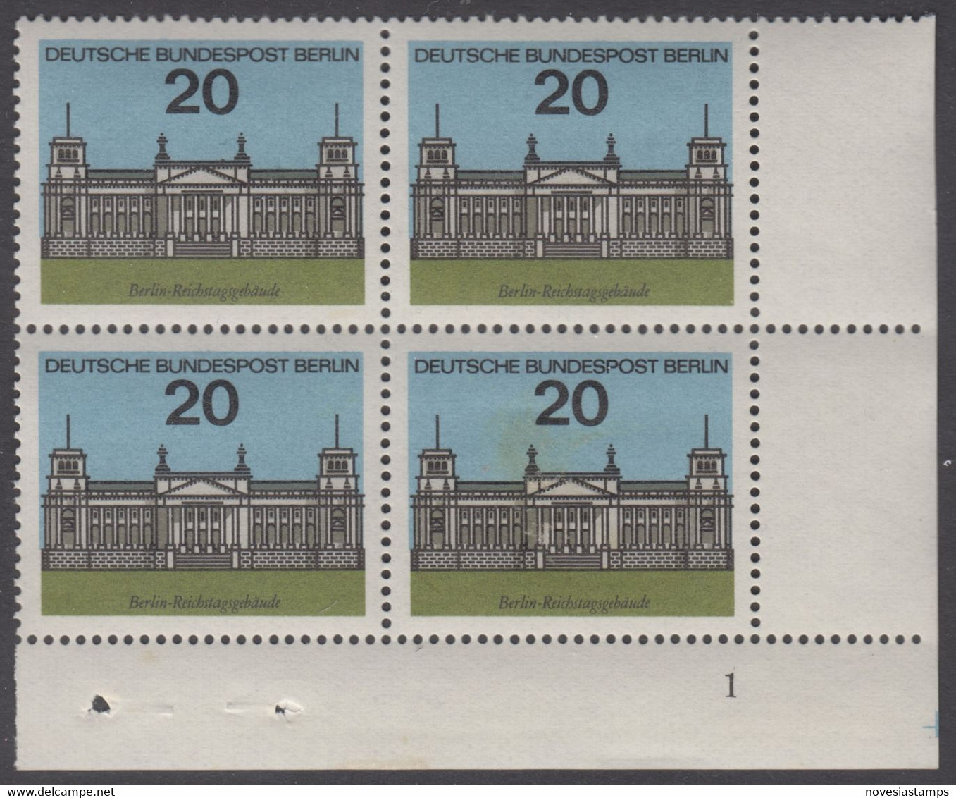 !a! BERLIN 1964 Mi. 236 MNH BLOCK From Lower Right Corner W/ Formnumber -Capitols Of Germany: Berlin - Ongebruikt