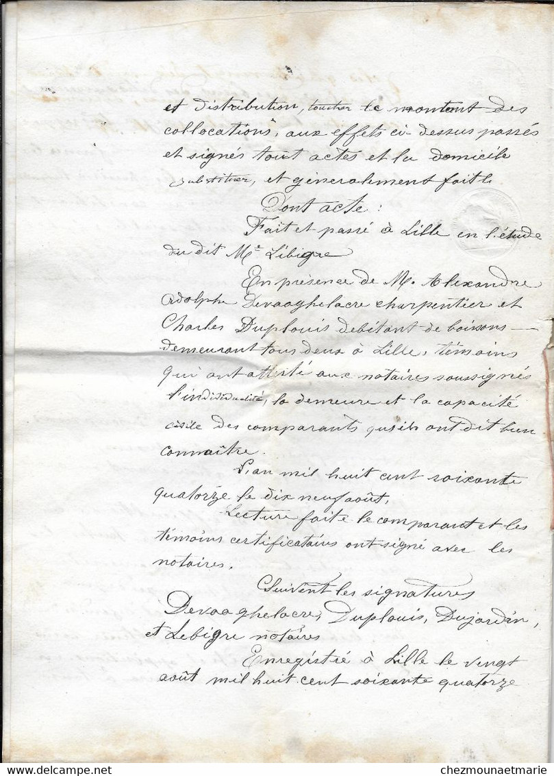 1874 GENOLHAC (30) - RENONCIATION CESSION LOBIER (BRESIS PONTEILS ET PARIS) - DOCUMENT DE 11 PAGES - Documents Historiques