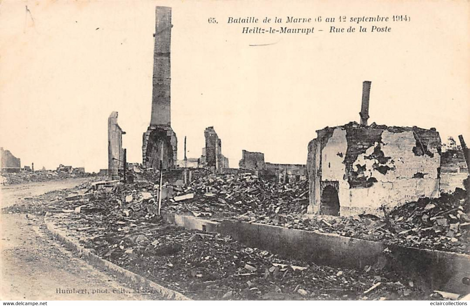 Heiltz Le Maurupt         51         Guerre 14/18  Rue De La Poste Bombardée      (voir Scan) - Sonstige & Ohne Zuordnung