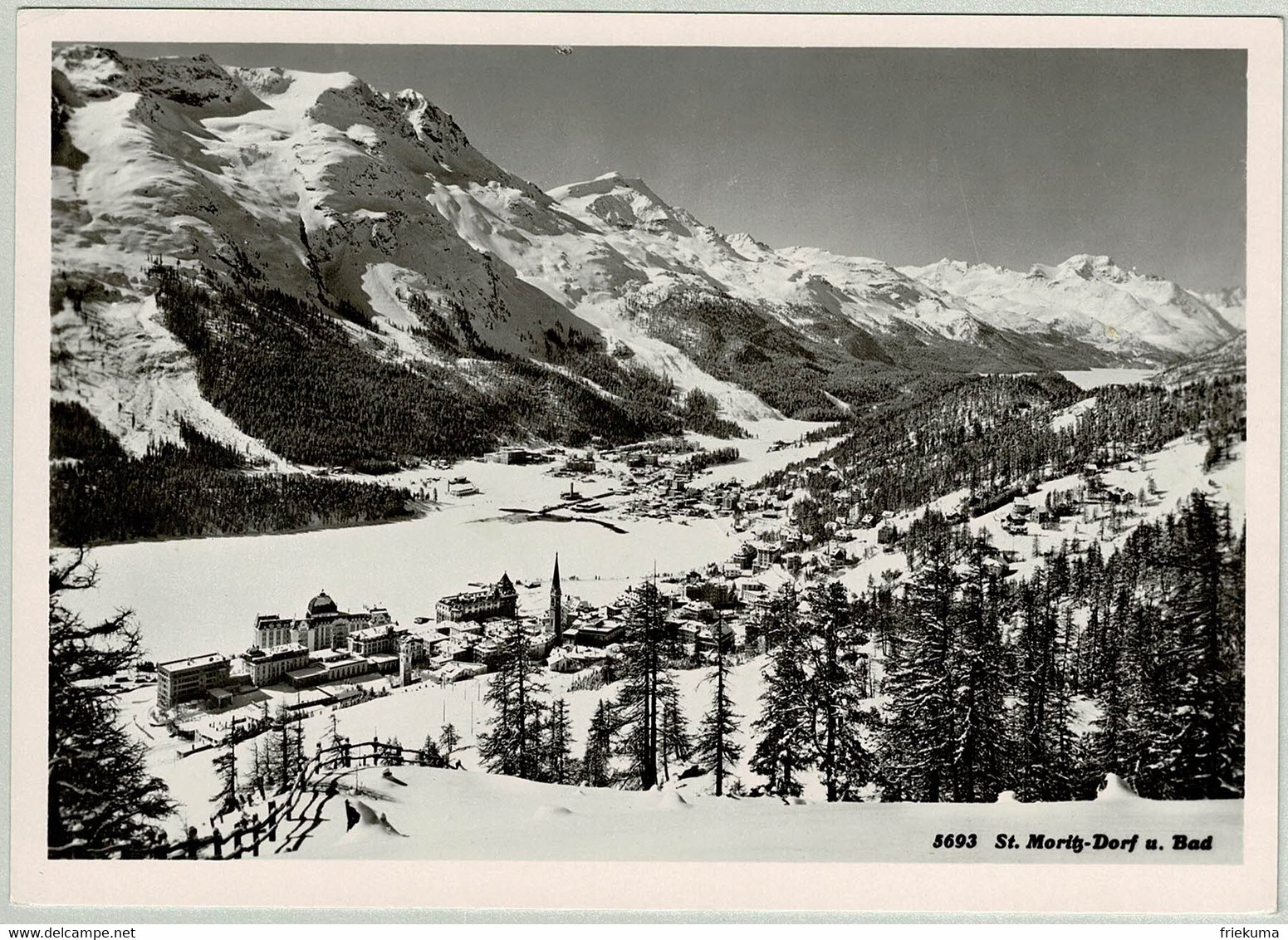 Schweiz / Helvetia 1948, Ansichtskarte Olympische Winterspiele St.Moritz - Basel - Winter 1948: St. Moritz