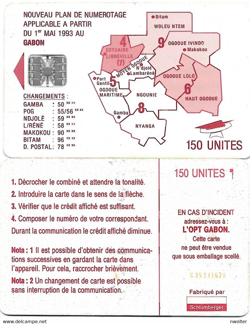 @+ Gabon - Map Of Gabon - Red - SC7 - BN: C35141528 - Ref: GAB-30a - Gabun