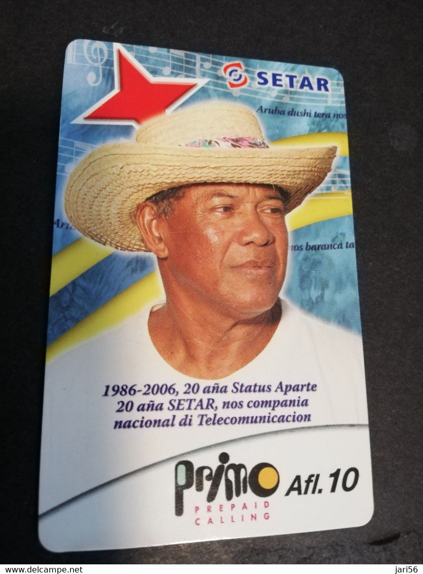 ARUBA PREPAID CARD  GSM PRIMO  SETAR  20 YEAR STATUS APARTE   AFL 10,--    Fine Used Card  **4806** - Aruba