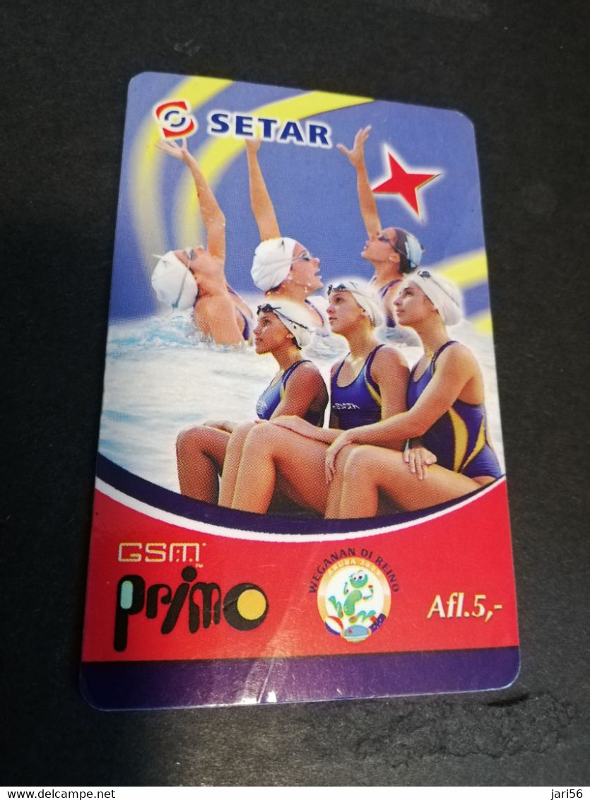 ARUBA PREPAID CARD  GSM PRIMO  SETAR  SYNCHROOM SWIMMING    AFL 5,--    Fine Used Card  **4807** - Aruba