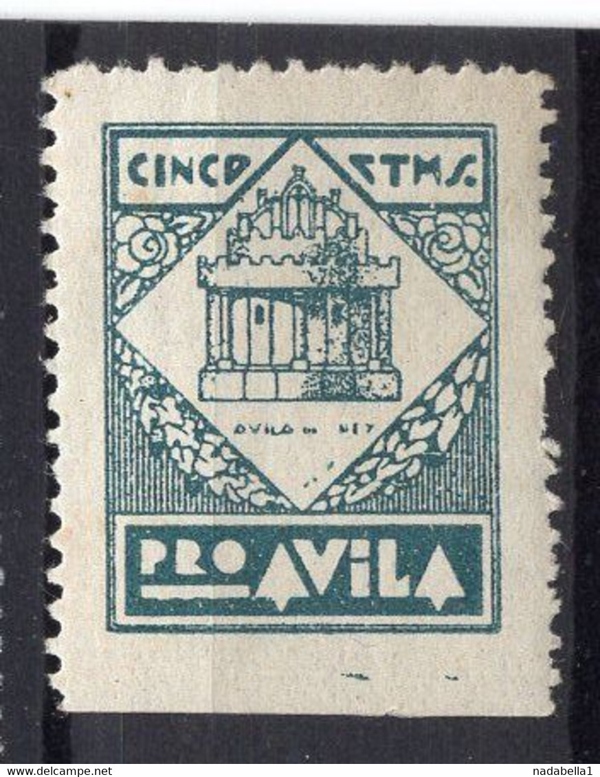 SPAIN, AVILA, ADDITIONAL STAMP, PRO AVILA, MINT - Andere & Zonder Classificatie