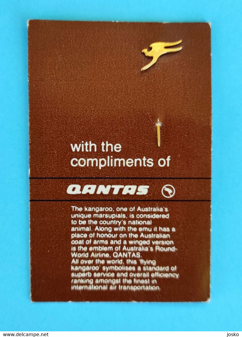 QANTAS - AUSTRALIAN AIRLINES ... Nice Old Official Small Lapel Pin Badge (gold Plated) * Australia Airline Airways Plane - Pubblicità