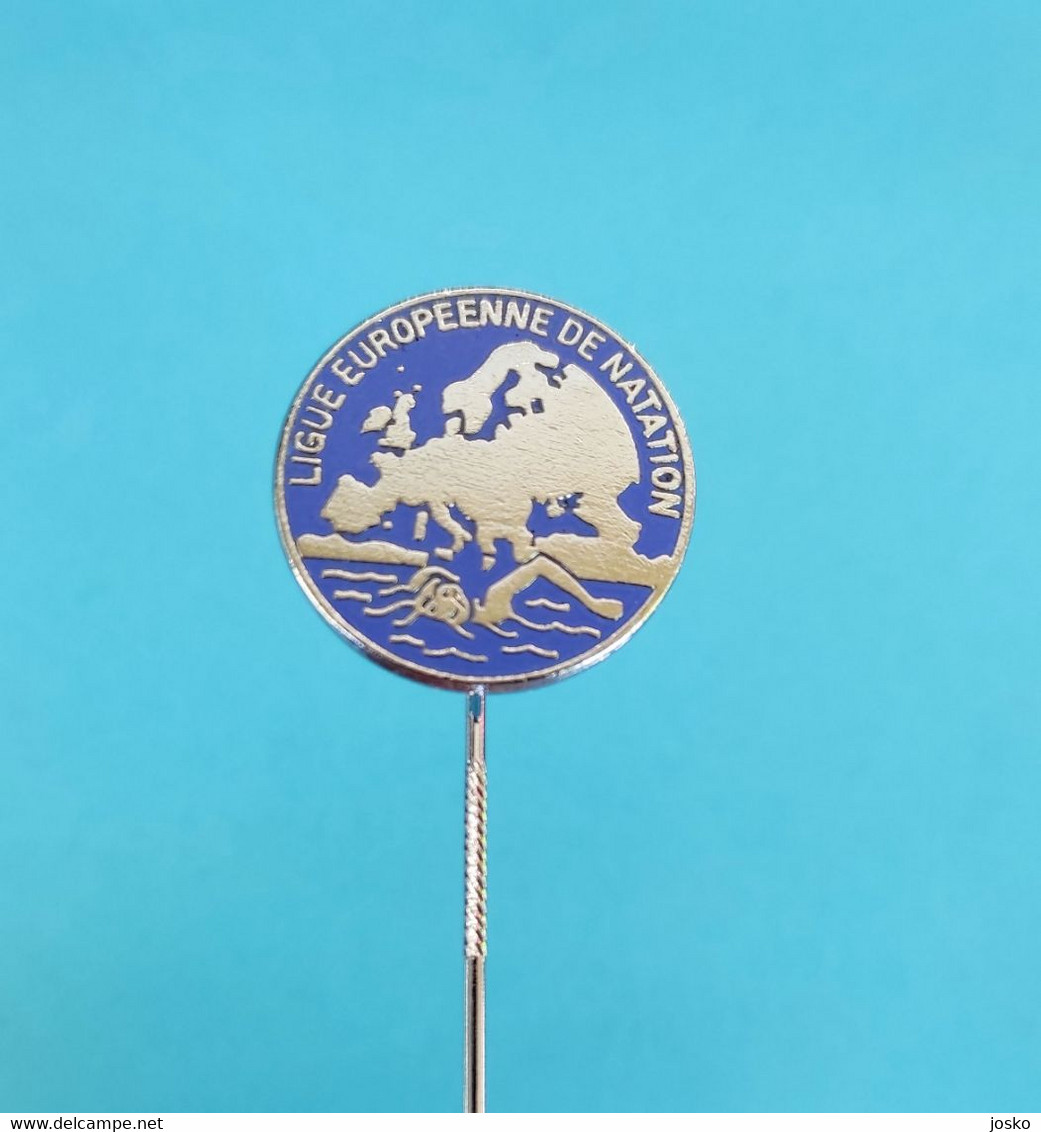 LIGUE EUROPEENNE DE NATATION (LEN) Old Rare Enamel Pin * European Swimming L. Natación Schwimmen Nuoto Zwemmen Zwemsport - Natation