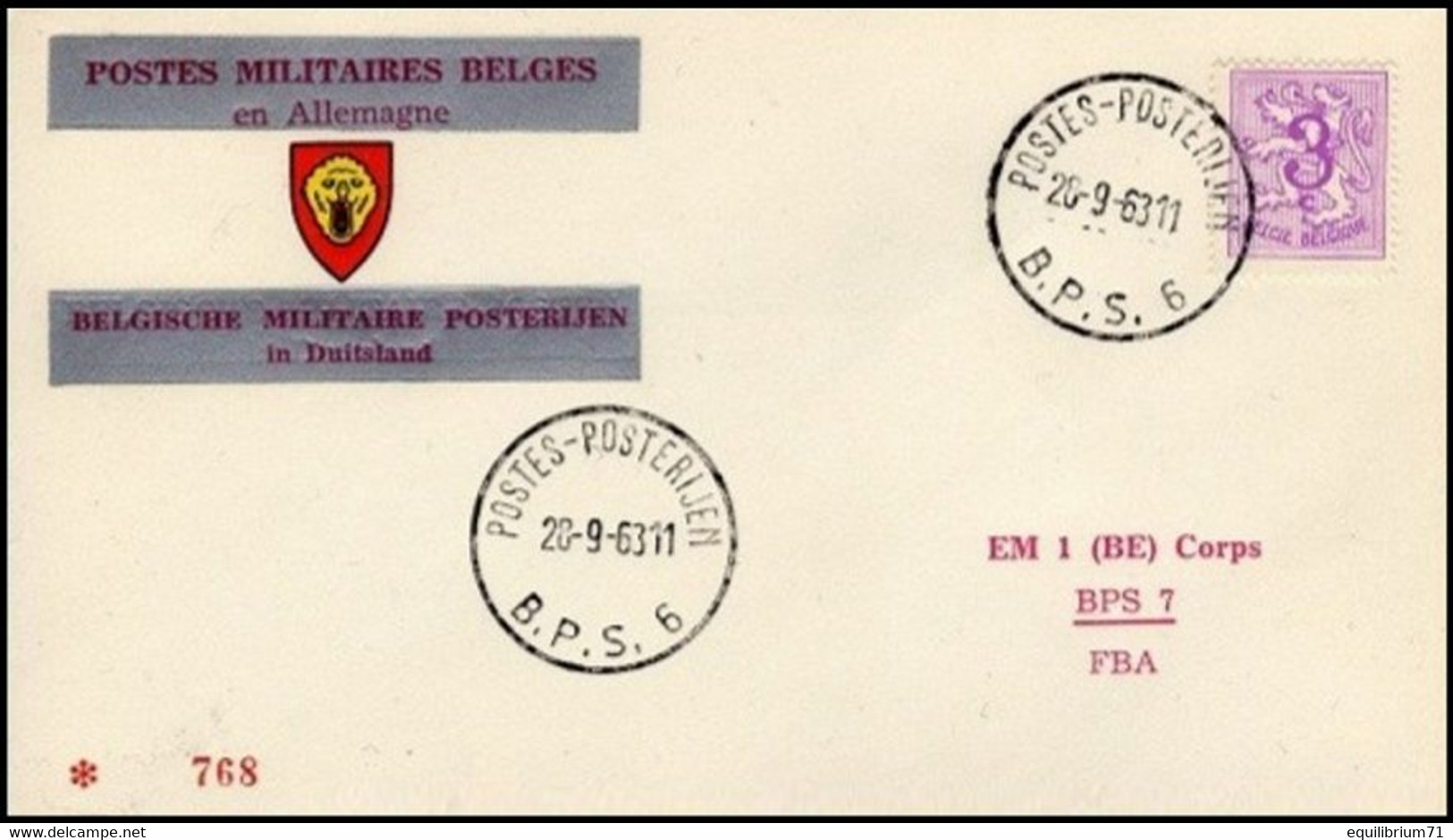 Enveloppe / Envelop / Briefumschlag / Envelope - FBA - BPS6 - Autres & Non Classés