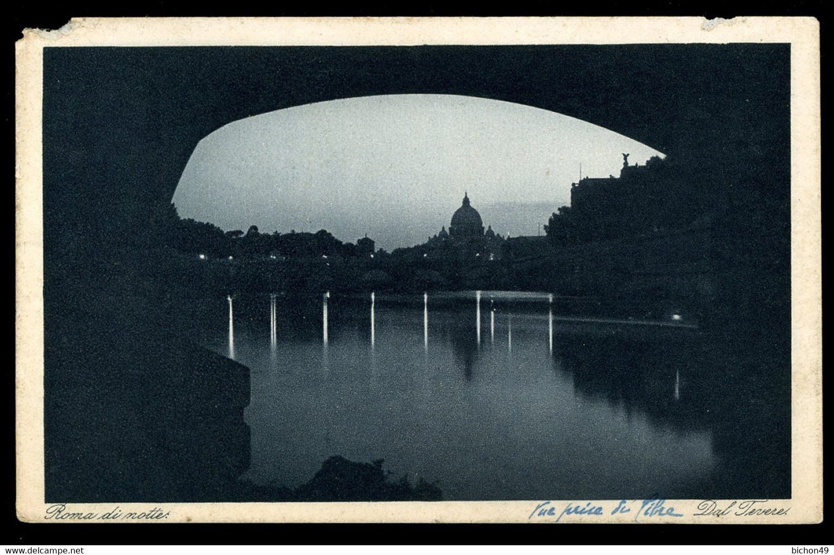 Roma Di Notte 1927 Grafia Coin Supérieur Gauche Coupé Angolo Superiore Taglio A Sinistra - Fiume Tevere