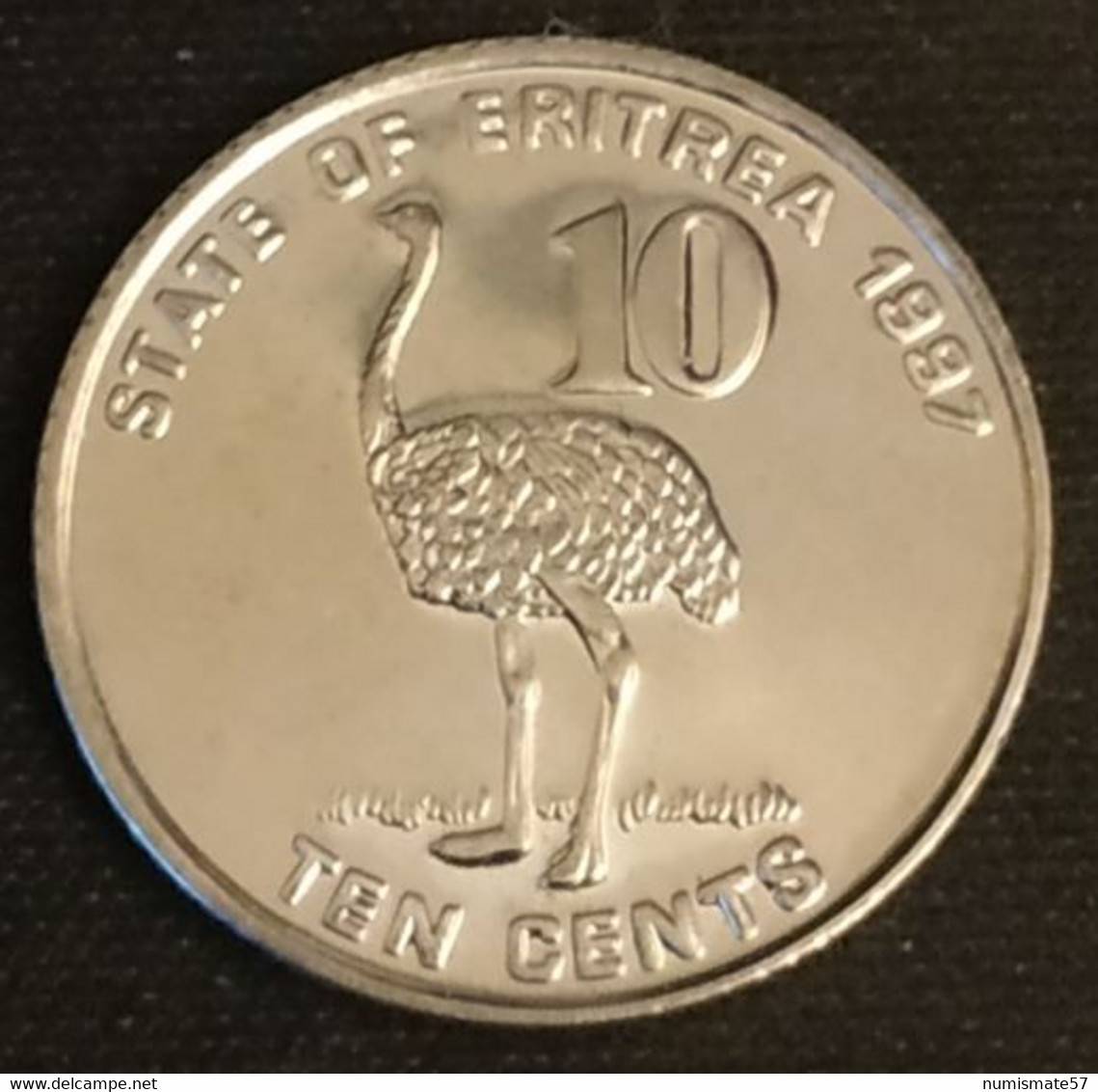 ERYTHREE - ERITREA - 10 CENTS 1997 - KM 45 - Neuve - UNC - ( Autruche ) - Eritrea