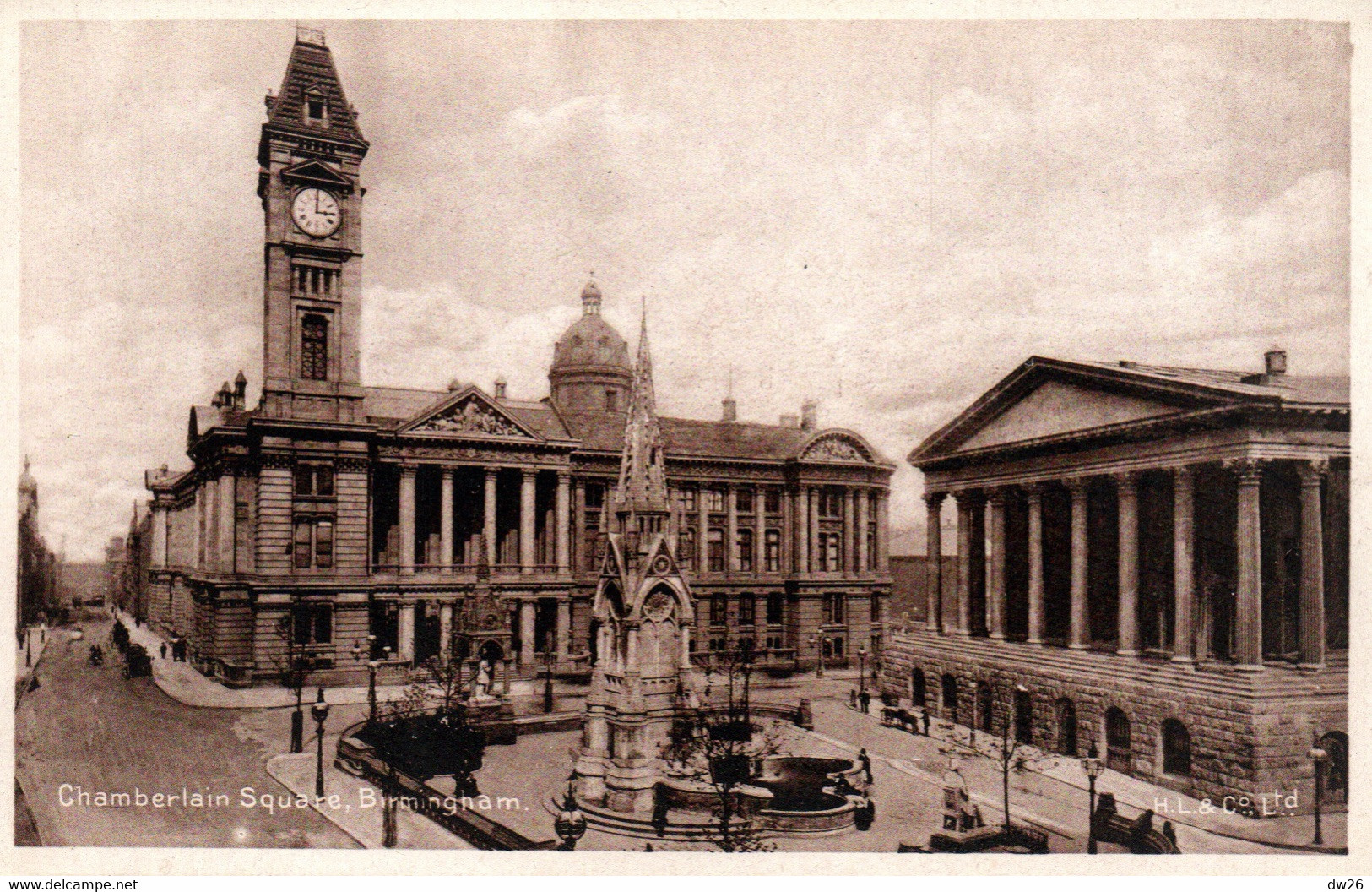 Birmingham, Chamberlain Square & Art Gallery, Lang's Artistique Series N° A 129 - Postcard H.L. & Co. Ltd Non Circulated - Birmingham