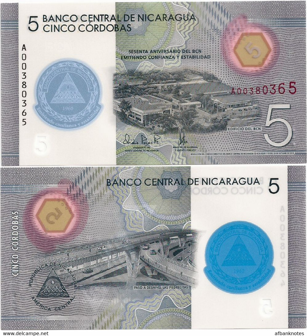 NICARAGUA     5 Córdobas      Comm.       P-New      L. 23.10.2019 (2020)      UNC - Nicaragua