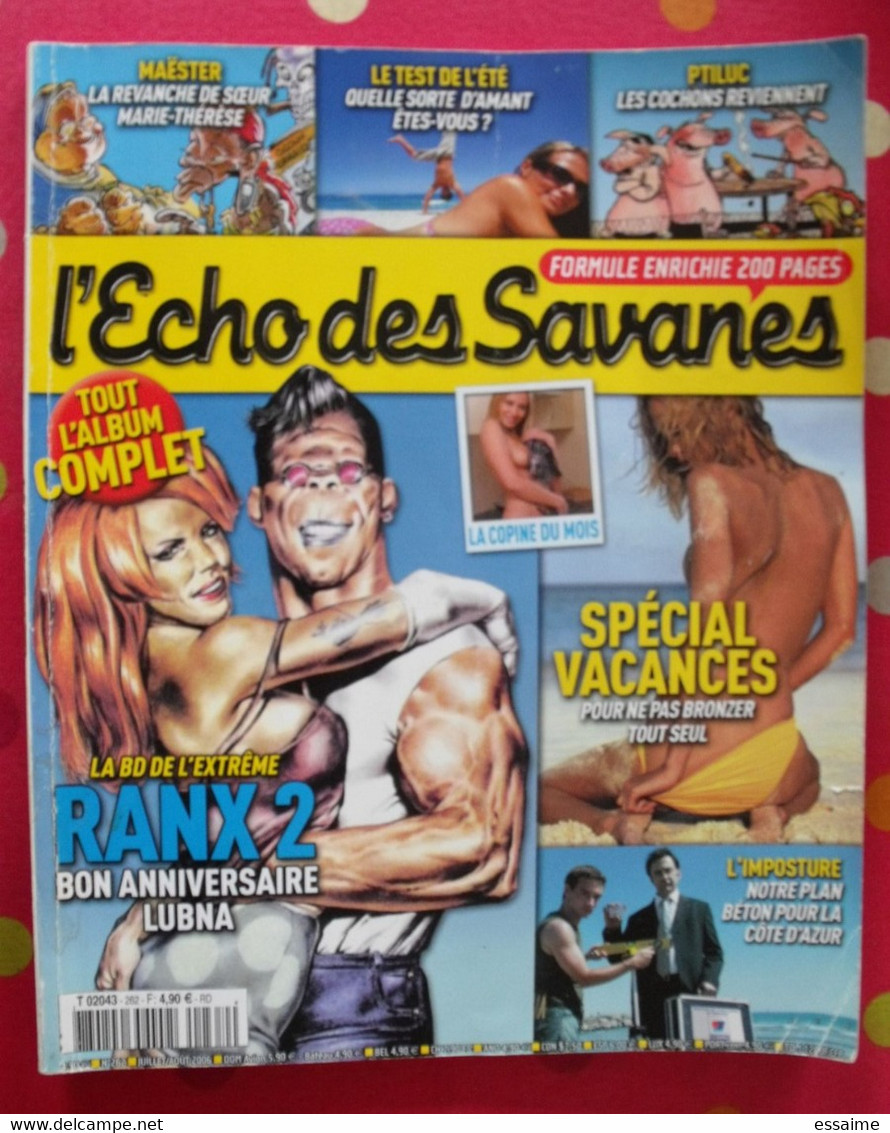 L'écho Des Savanes N° 262. Juillet/août 2006. Spécial Vacances. Ranx 2 Liberatore. Vuillemin Charb Luz Maester Riss Jano - L'Echo Des Savanes