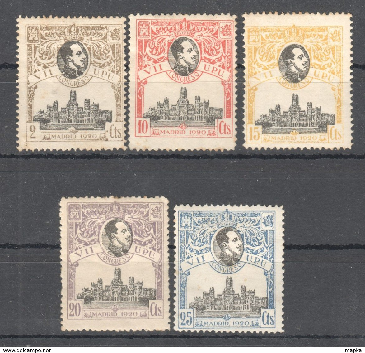 SP170 1920 SPAIN KINGDOM ALPHONSE XIII UPU MICHEL #268,270-273 ~25 EURO 5ST MLH - Unused Stamps