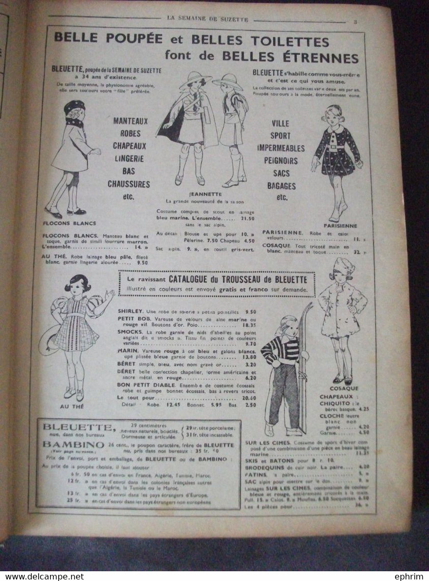 Reliure La Semaine De Suzette Premier Semestre 1938 N°1à 26 Bécassine L'Oncle D'Afrique Lorioux Jeux Rébus Mode Bleuette - La Semaine De Suzette