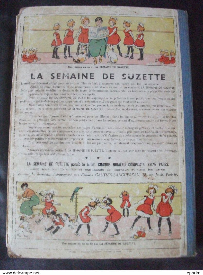 Reliure La Semaine de Suzette Premier Semestre 1938 N°1à 26 Bécassine L'Oncle d'Afrique Lorioux Jeux Rébus Mode Bleuette