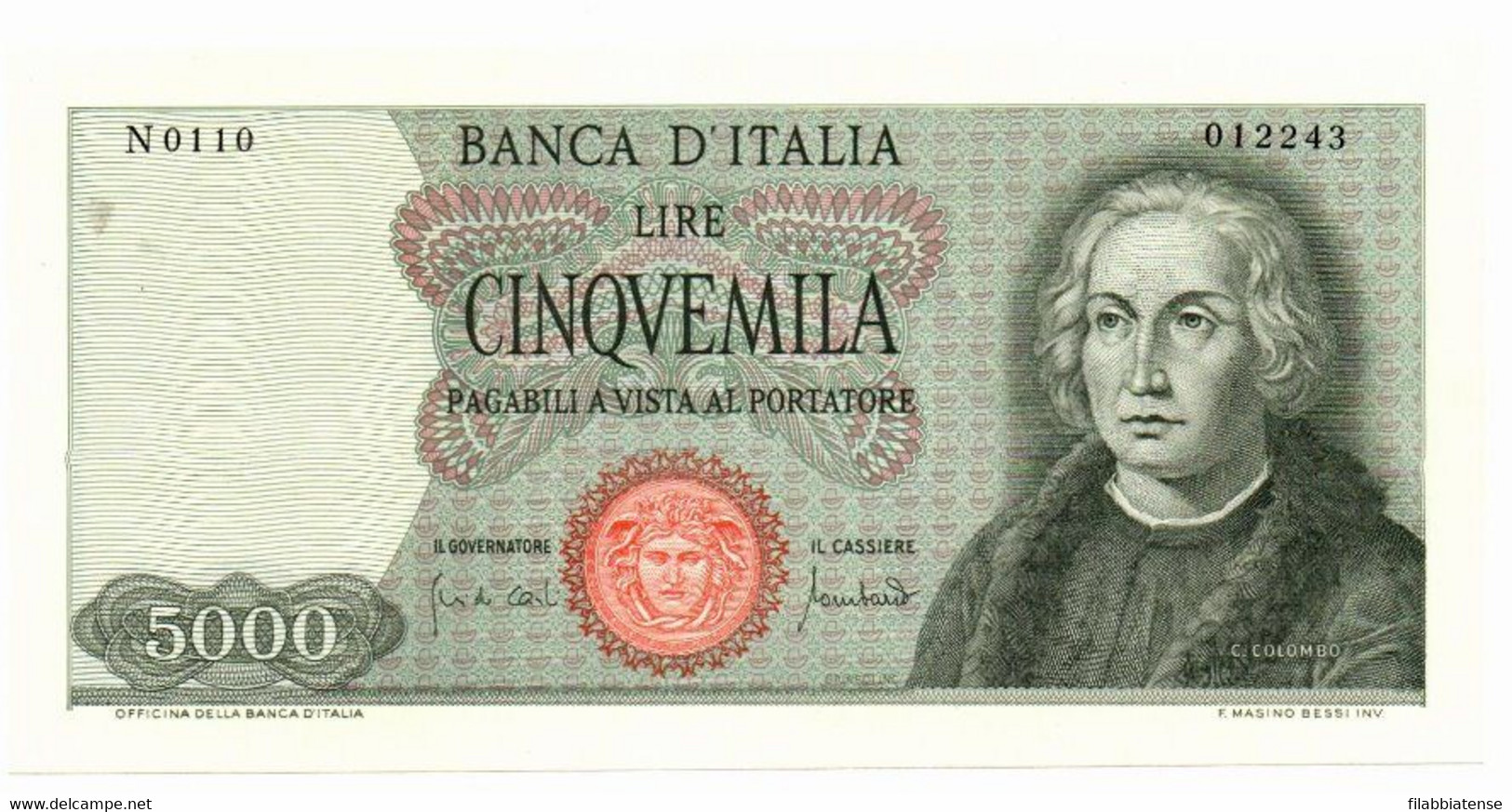 Italia - 5.000 Lire 1970 - Colombo I Tipo     ---- - 5.000 Lire
