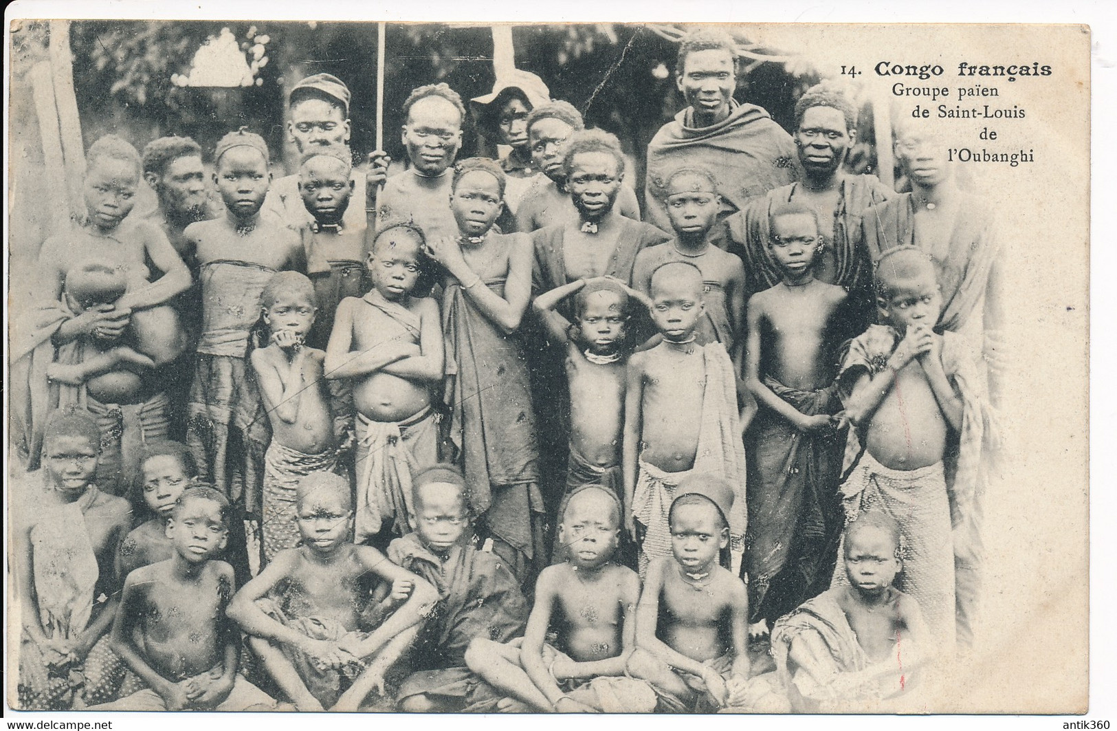 CPA Congo Français Groupe Païen De Saint Louis De L'Oubanghi - Französisch-Kongo