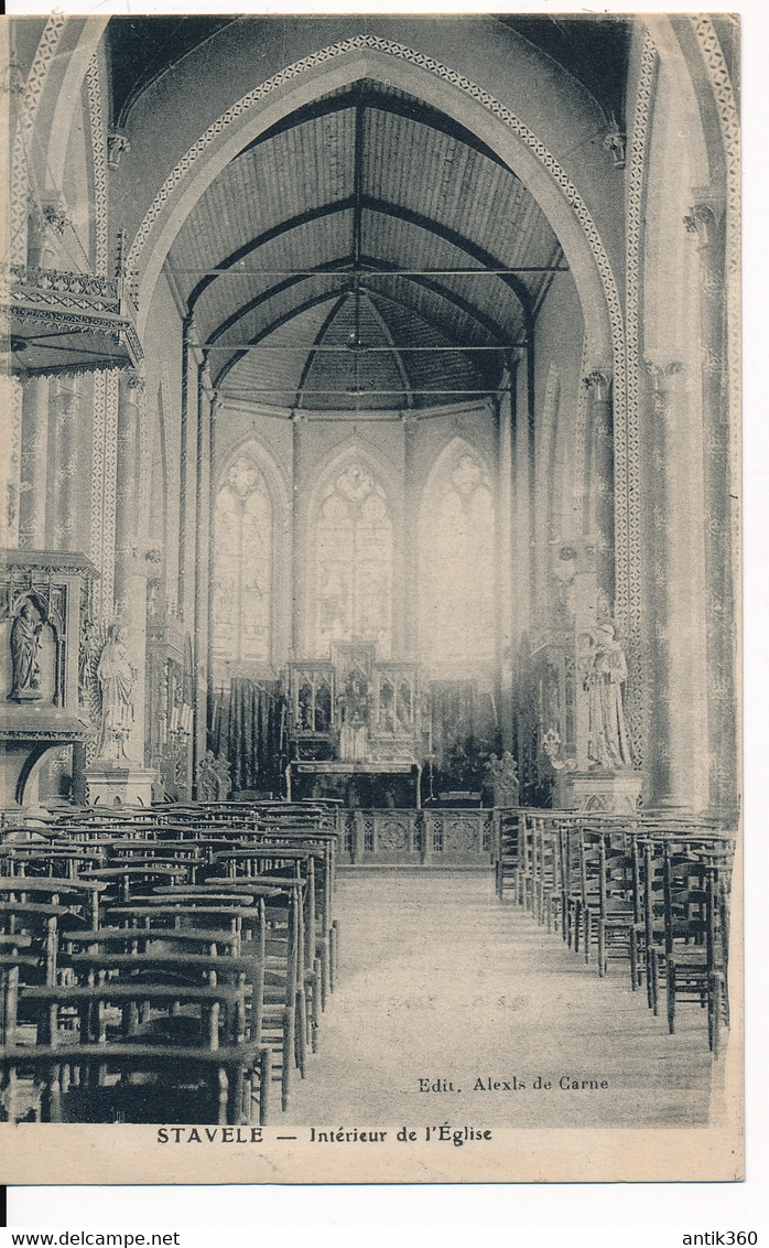 CPA Belgique STAVELE Intérieur De L'Eglise Editeur Alexis De Carne - Alveringem