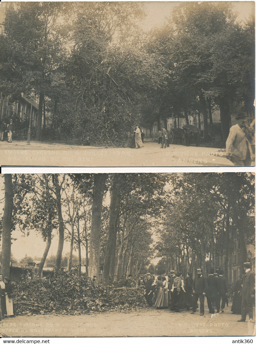 CPA 49 ANGERS Lot De 4 Cartes Cyclone Du 4 Juillet 1905 - Angers