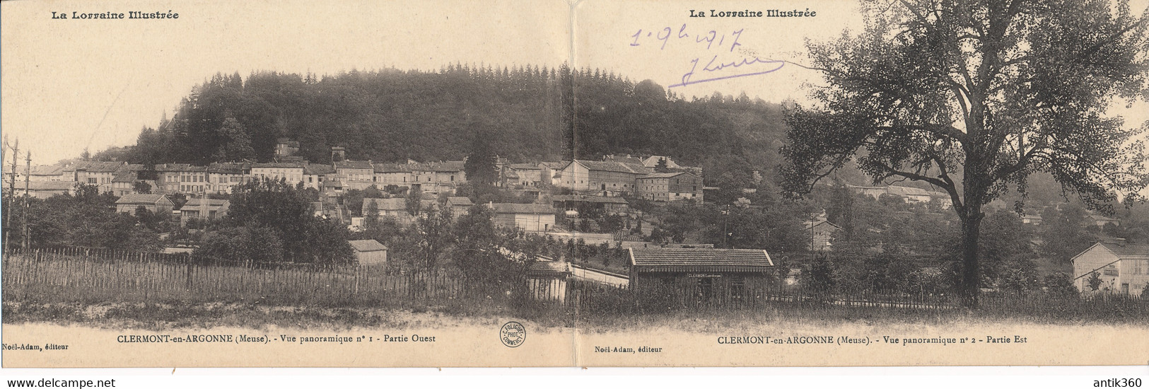 CPA 55 CLERMONT EN ARGONNE Rare Carte Panoramique Vue Panoramique Ouest Et Est - Clermont En Argonne