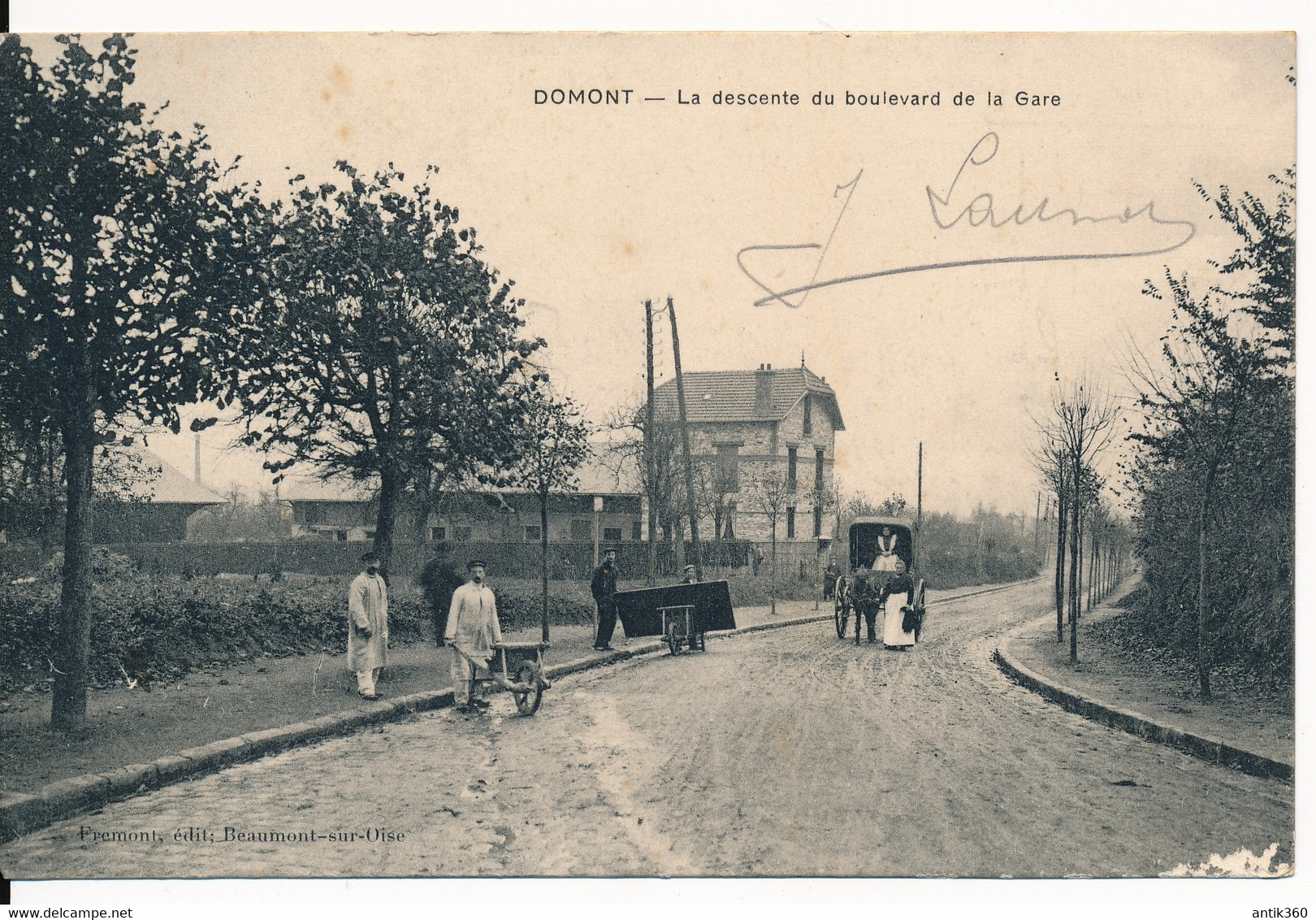 CPA 95 DOMONT Carte Rare  La Descente Du Boulevard De La Gare - Domont